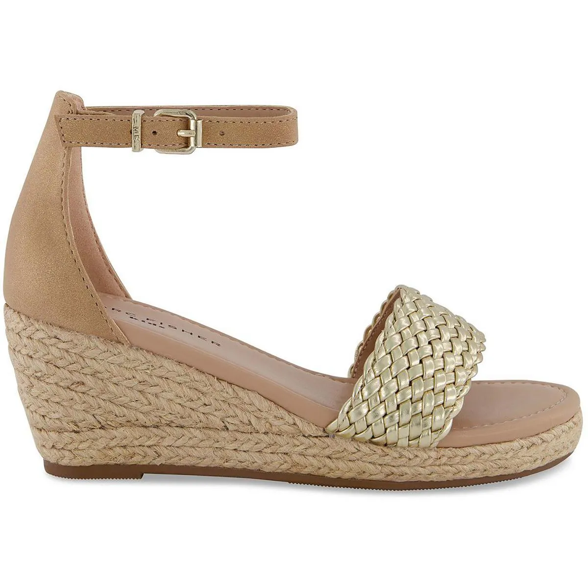 Girls Faux Leather Woven Espadrilles