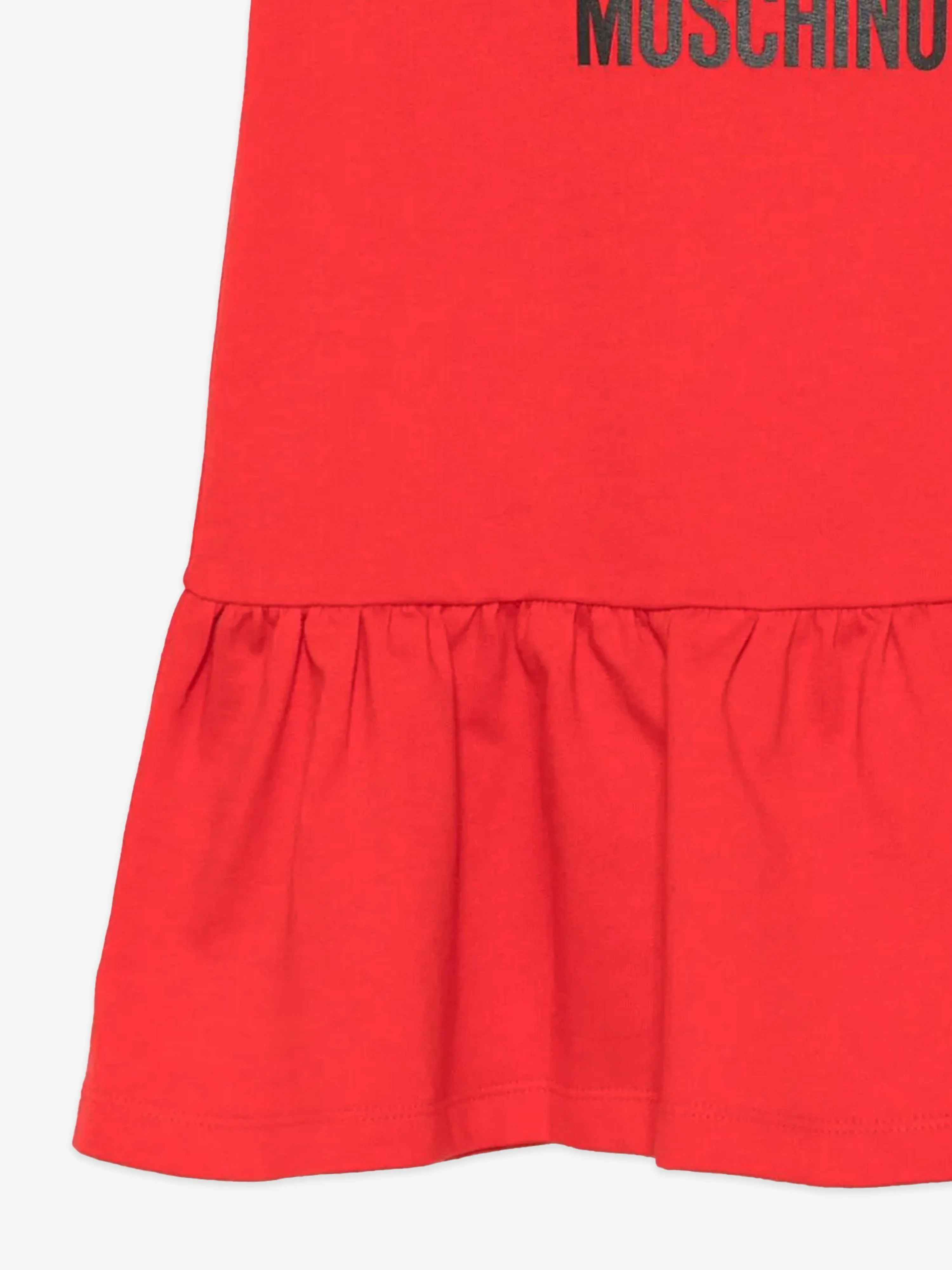 Girls Teddy Bear Logo Dress in Red