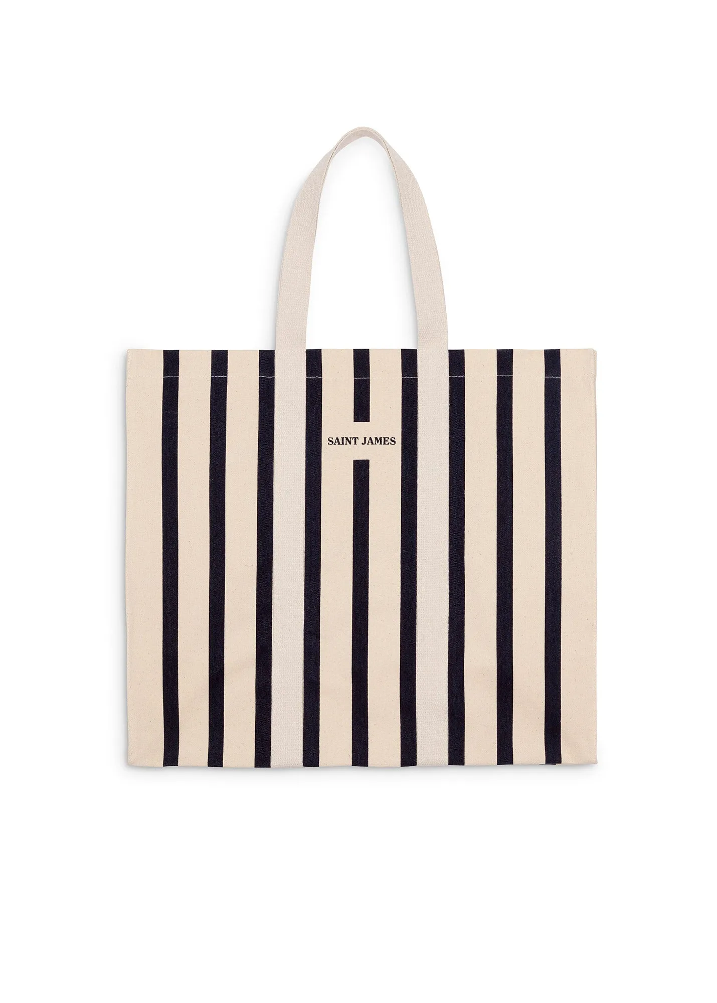 Grand sac cabas ray - en coton (ECRU/MARINE)