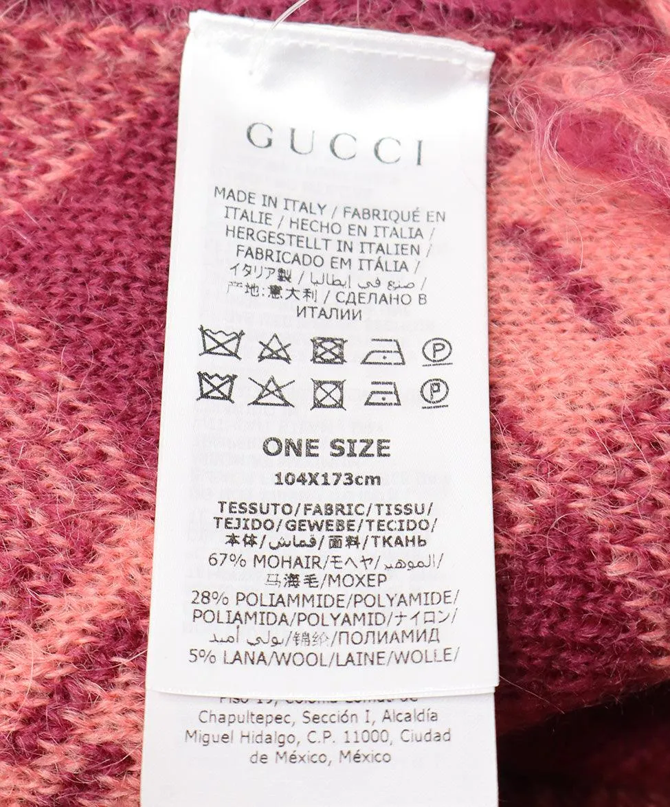 Gucci Pink & Plum Mohair Print Throw