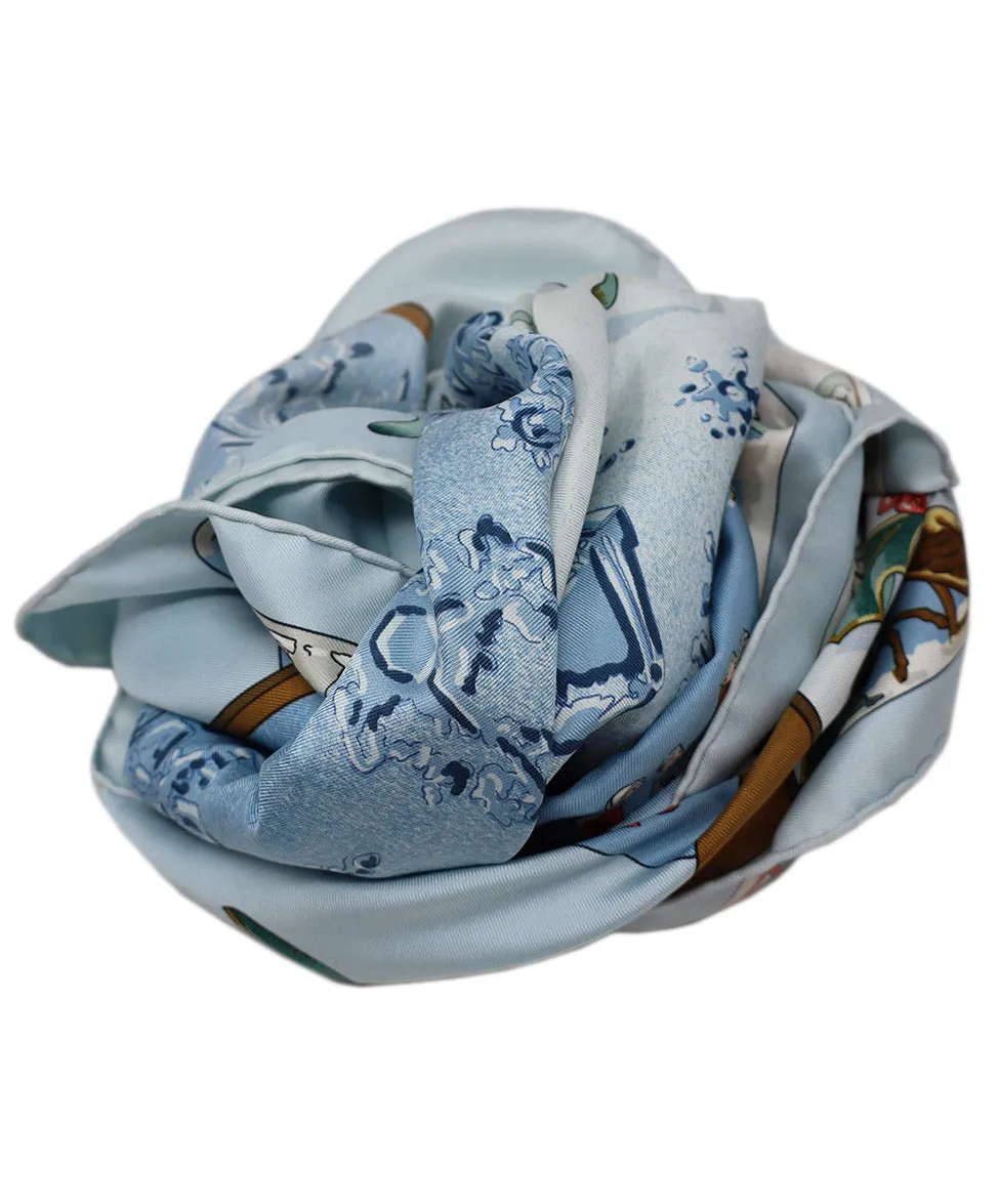 Hermes Neige D'Antan Print Silk Scarf