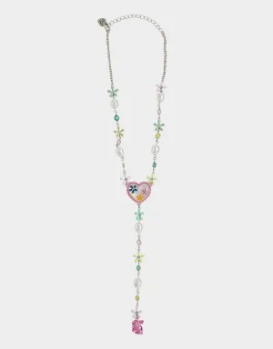 HOP TO IT FLOWER EGG Y NECKLACE MULTI Betsey Johnson