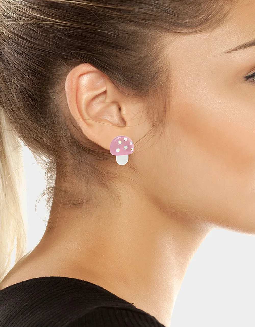 HOP TO IT MUSHROOM STUDS PINK Betsey Johnson