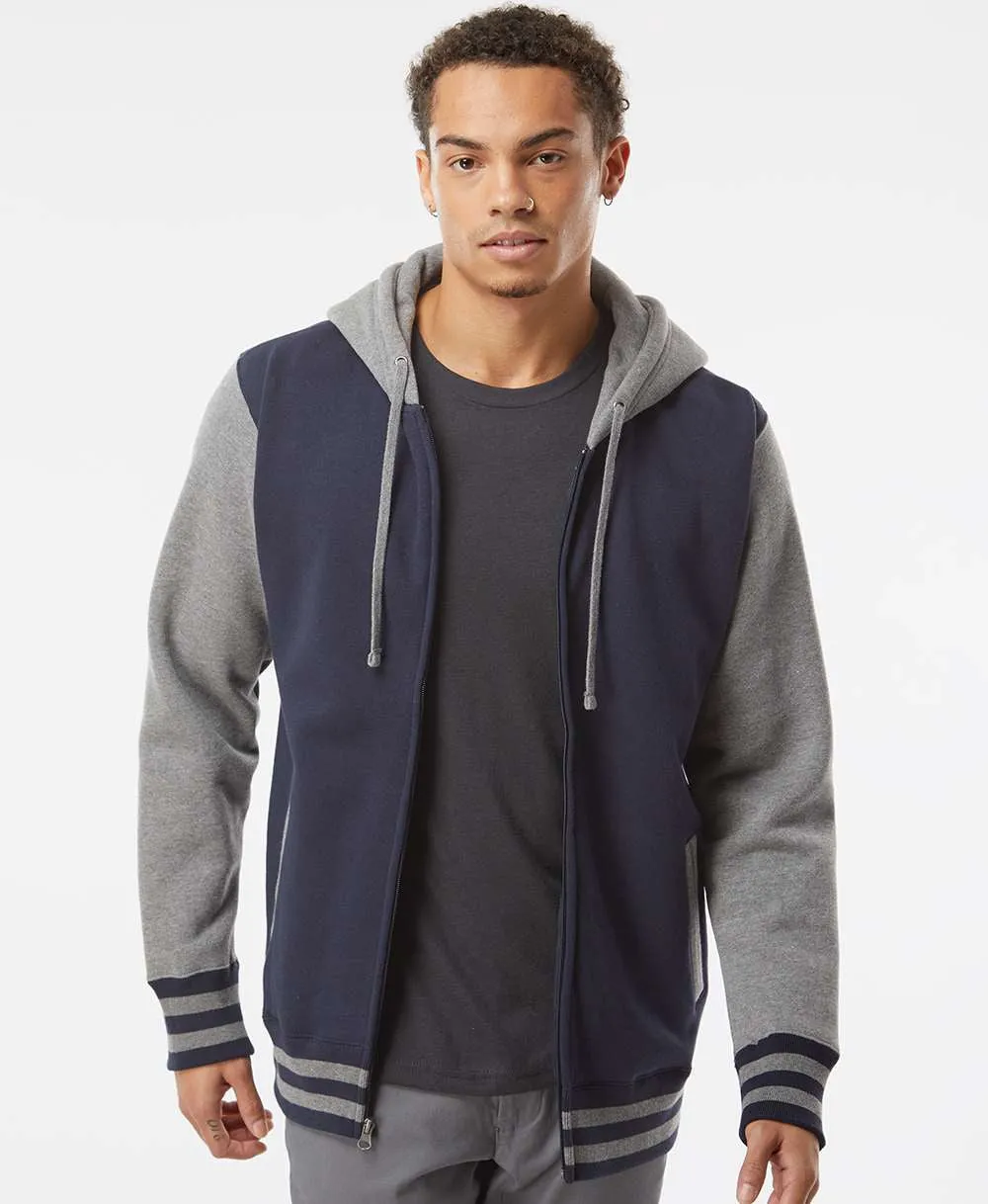 Independent Trading Co. Varsity Full-Zip Hooded Sweatshirt