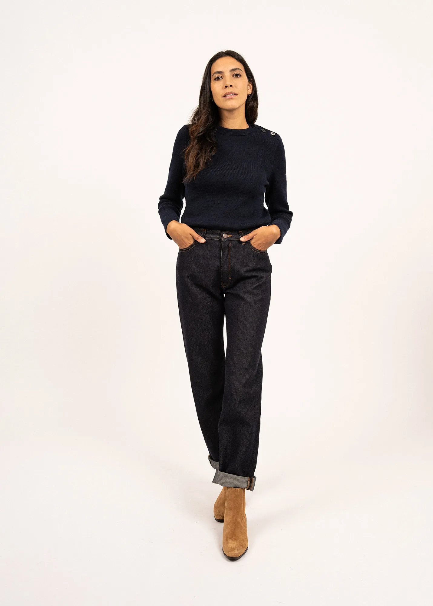 Jean droit Apolline Mrinos - SAINT JAMES x Atelier Tuffery (MARINE)