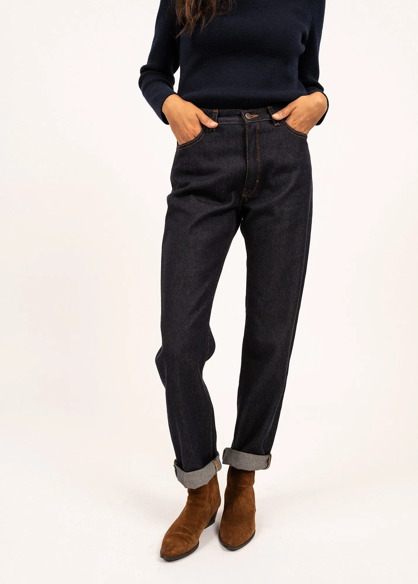 Jean droit Apolline Mrinos - SAINT JAMES x Atelier Tuffery (MARINE)