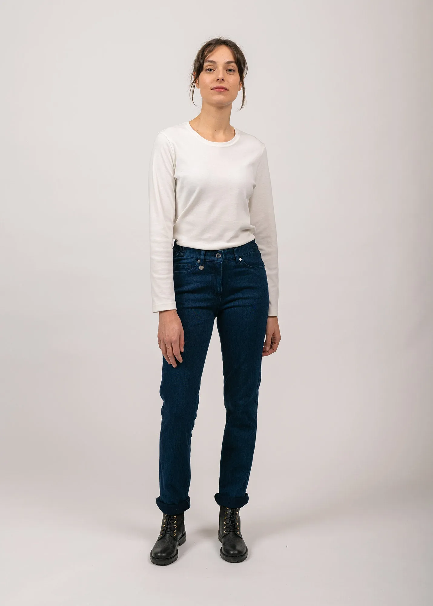 Jean droit Patricia - taille lastique (DENIM)
