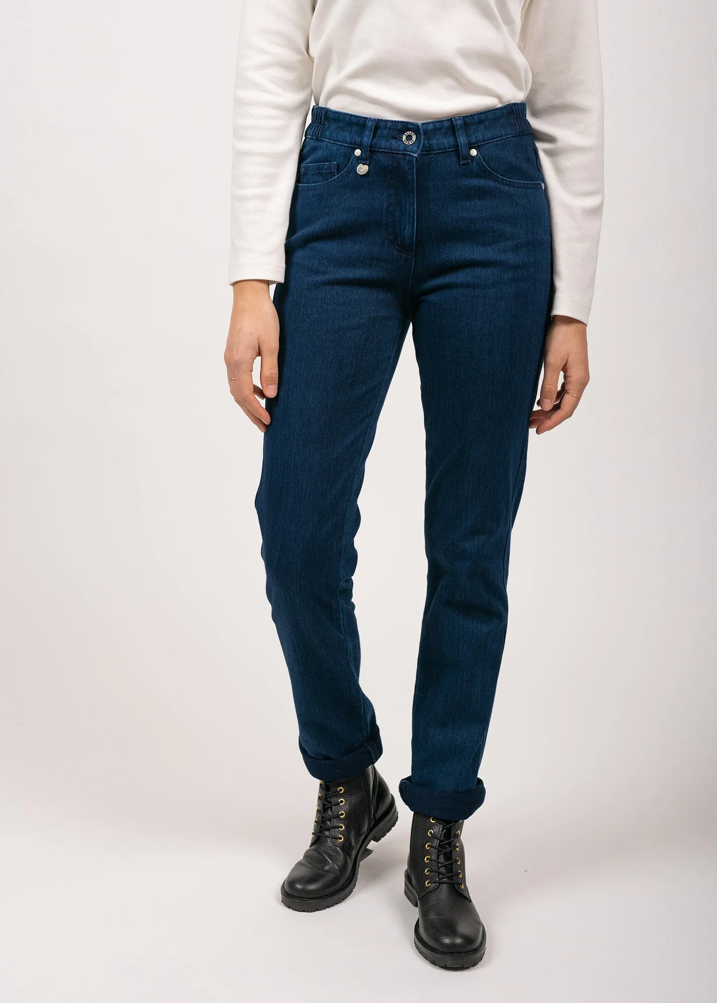 Jean droit Patricia - taille lastique (DENIM)