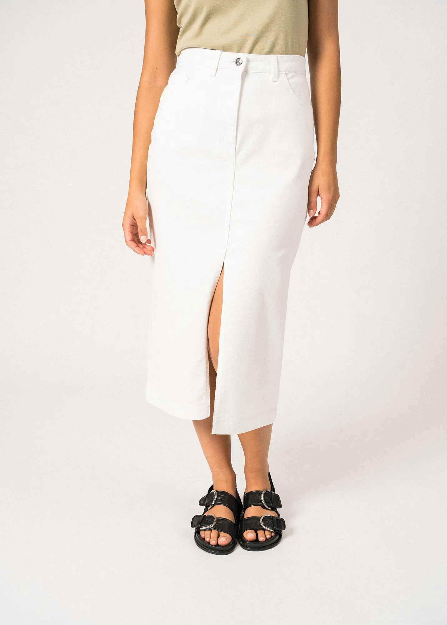 Jupe longue Julia - en coton (BLANC)