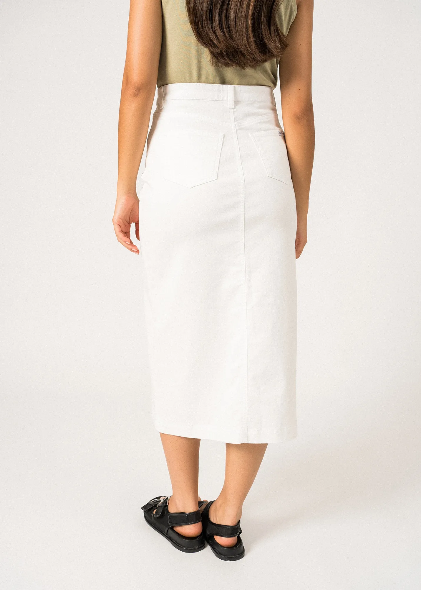 Jupe longue Julia - en coton (BLANC)