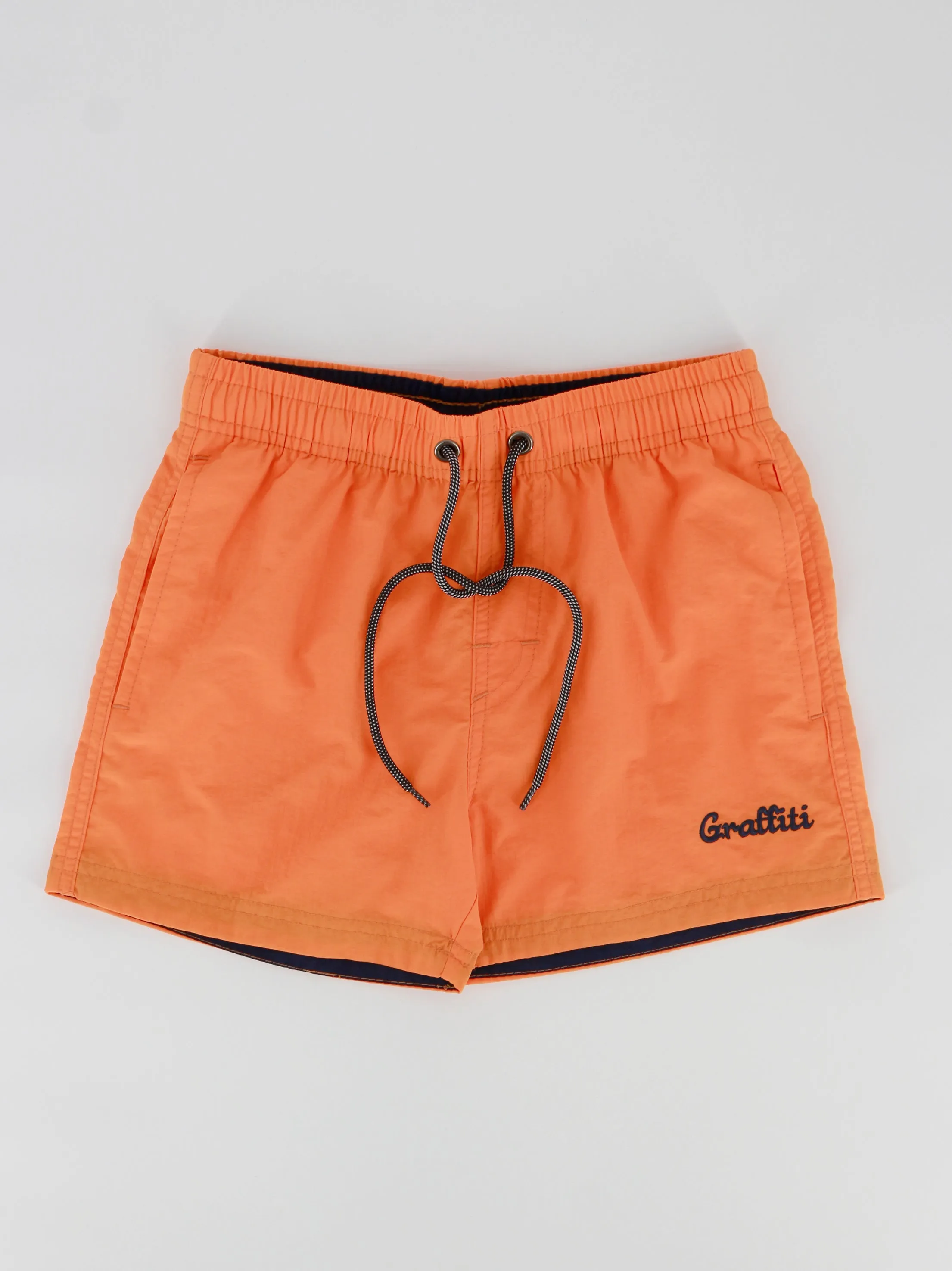 Kids Boy Brand Logo Embroidered Swim Short,Orange