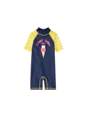 Kid's Girl Graphic Printed One Piece Swimsuit,Navy