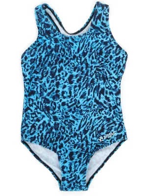 Kid's Girl Printed Swimsuit,Blue
