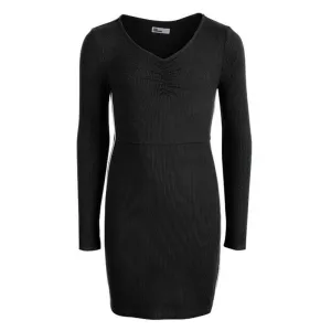 Kids Girl Side Stripe Bodycon Dress,Black