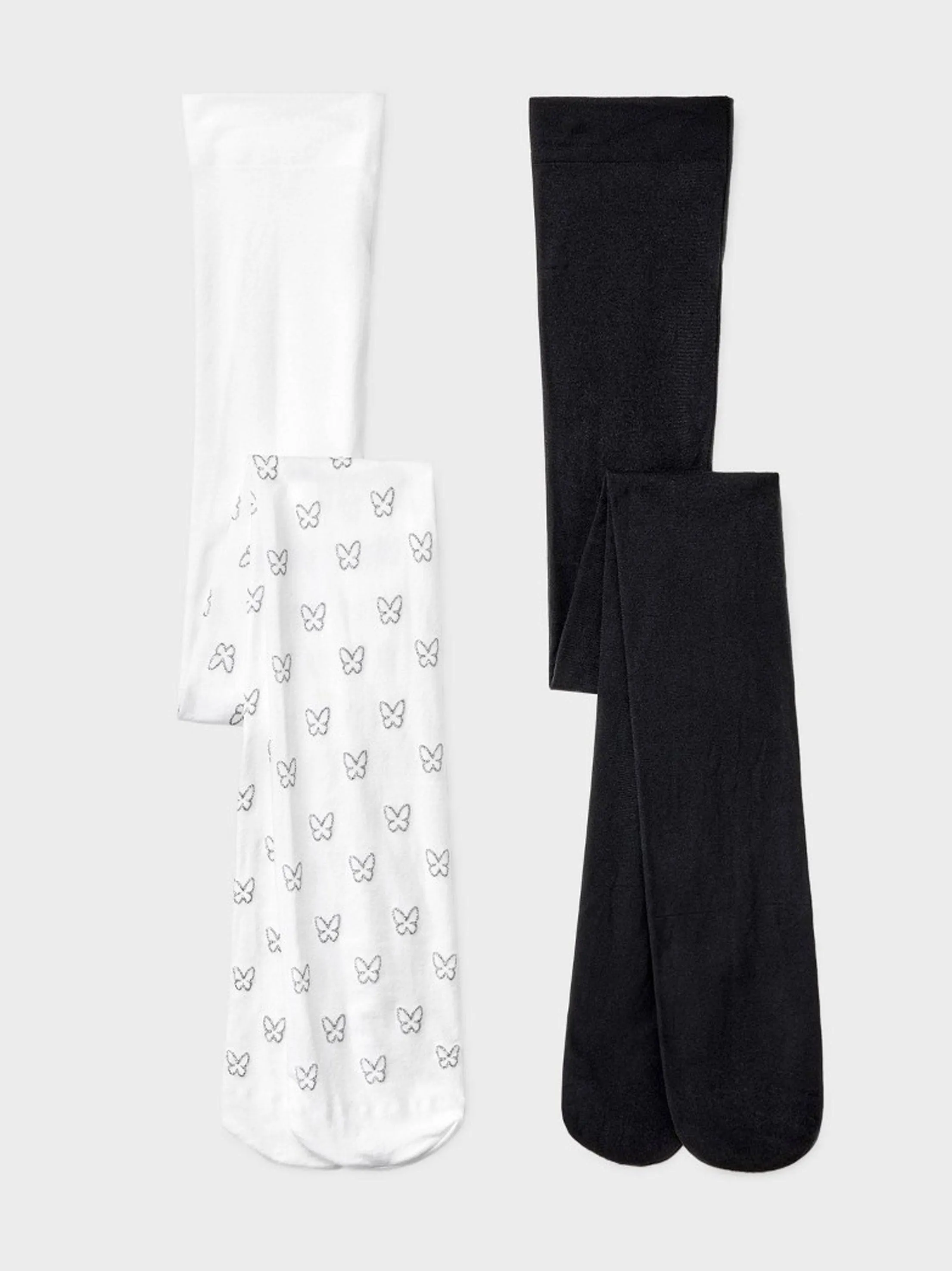 Kids Girl's 2 Pcs Tights Set,Black/White