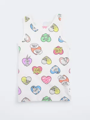 Kid's Girl's Graphic Printed Tank Top,White