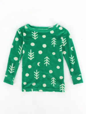 Kids Girl's Printed Christmas Sleepwear Top,Green