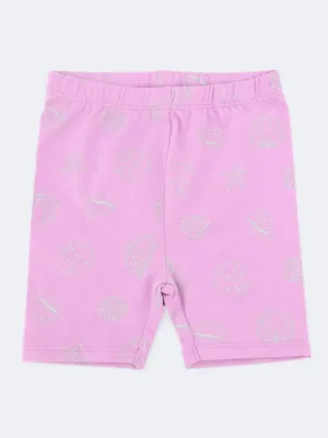 Kids Girl's Printed Shorts,Purple