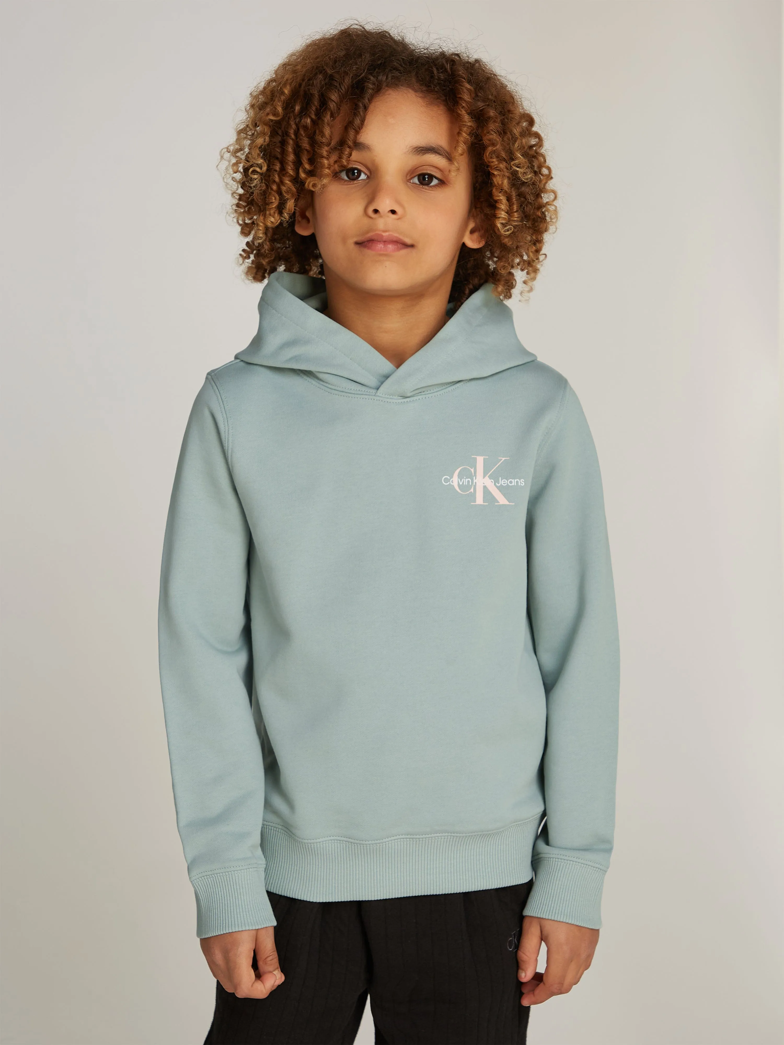 Kids Small Monogram Hoodie in Green