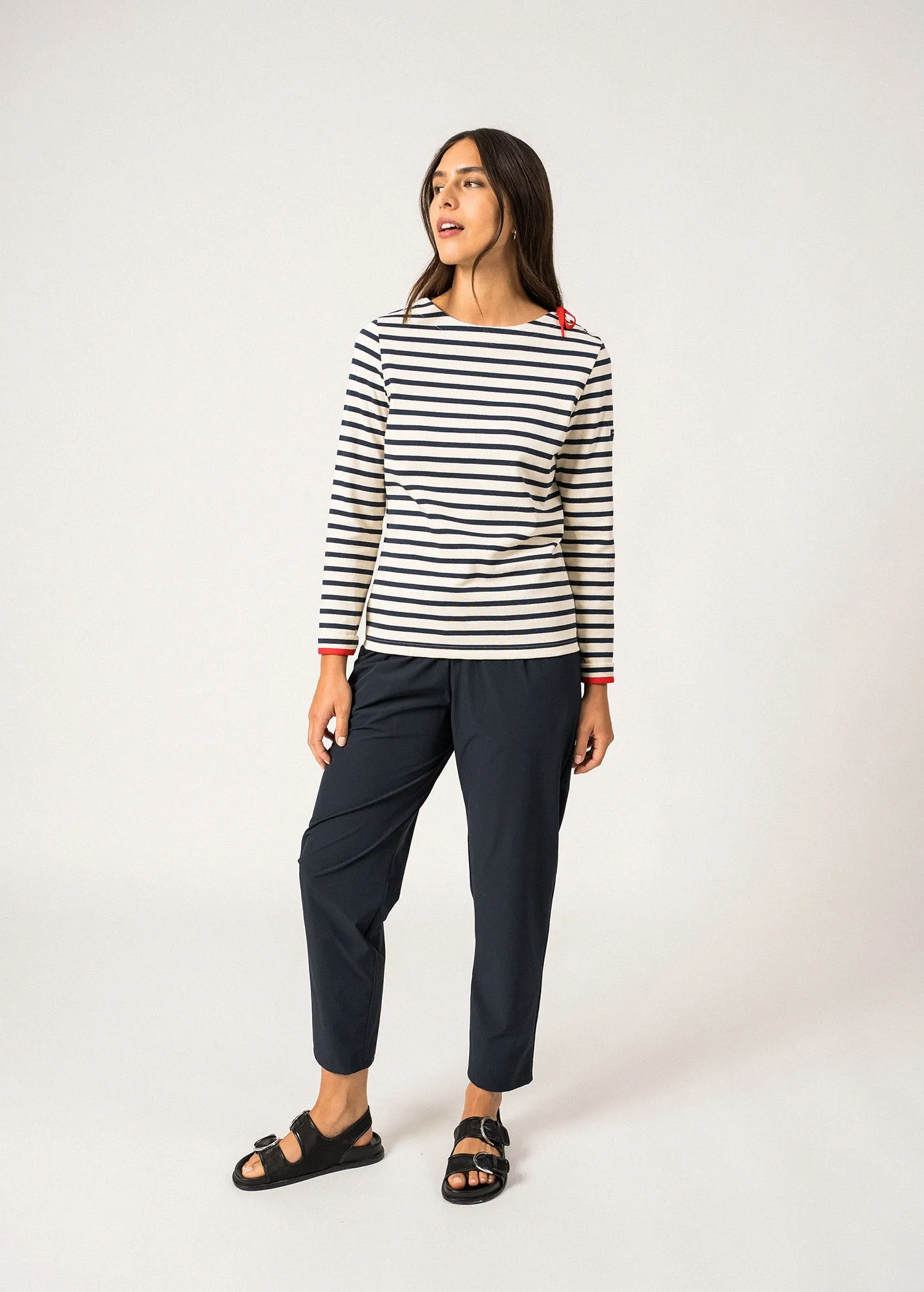 Marinire Cavalaire - en coton card (ECRU/MARINE/TULIPE)