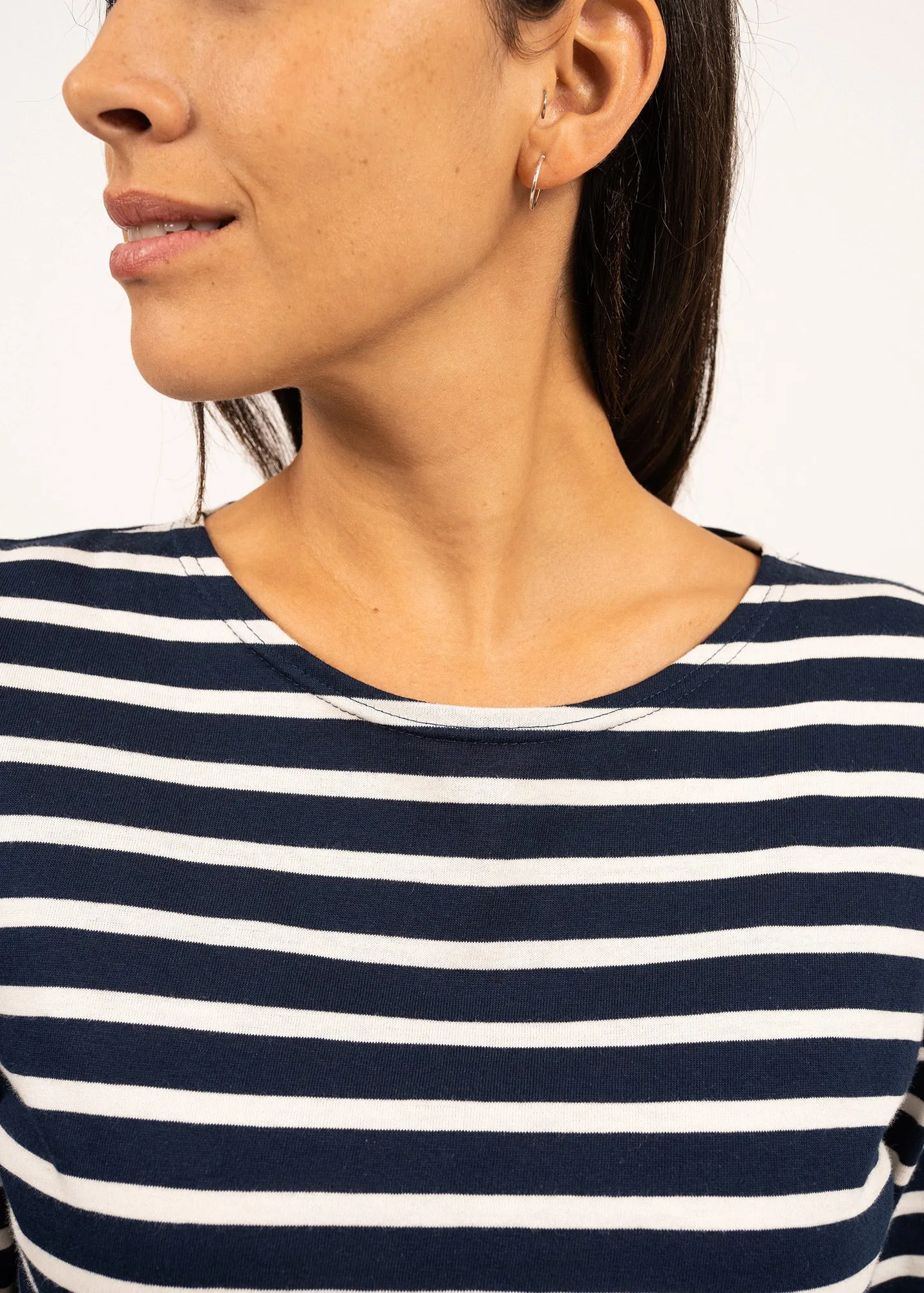 Marinire Minquidame - coupe droite, en coton lger (MARINE/ECRU)