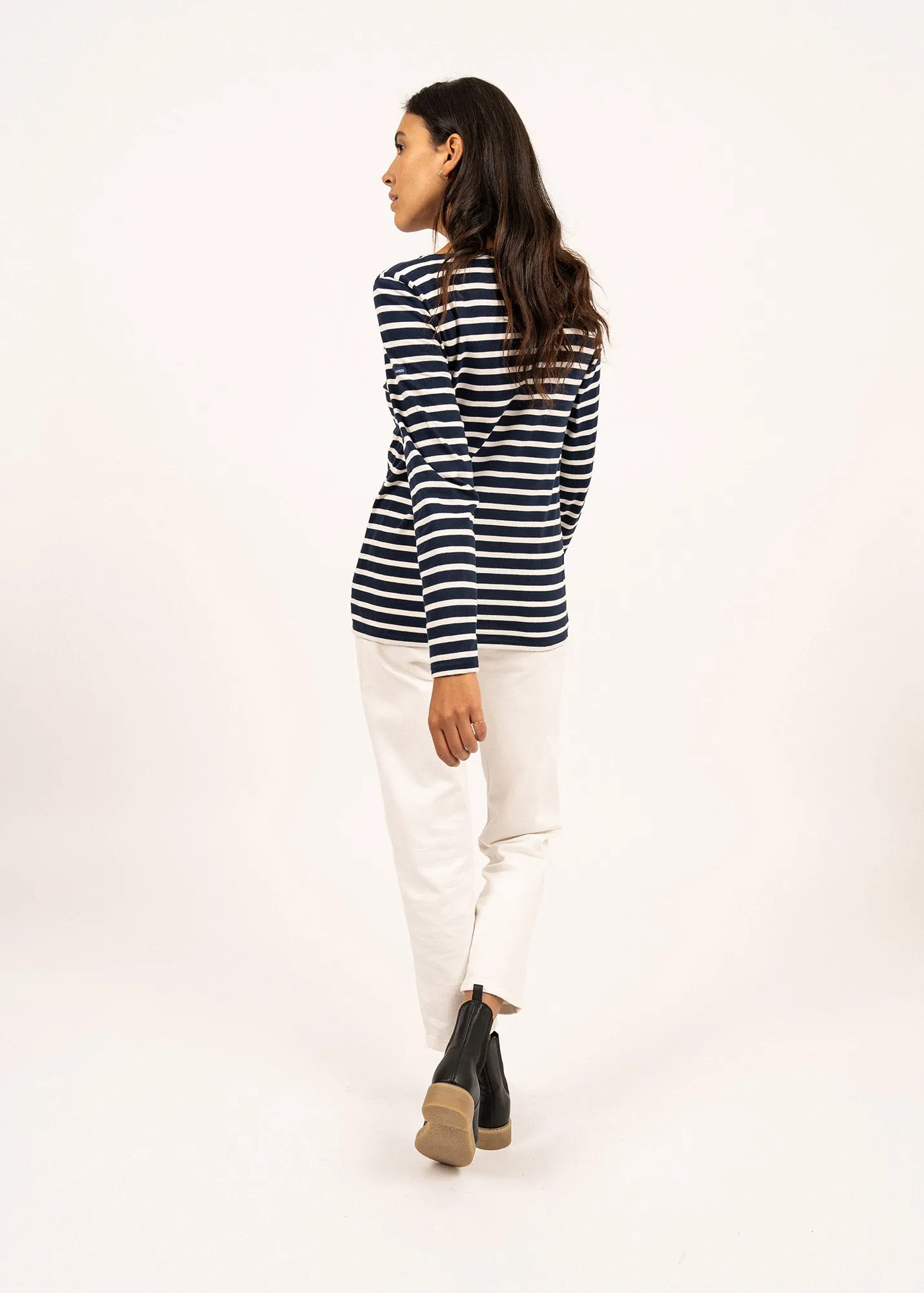 Marinire Minquidame - coupe droite, en coton lger (MARINE/ECRU)