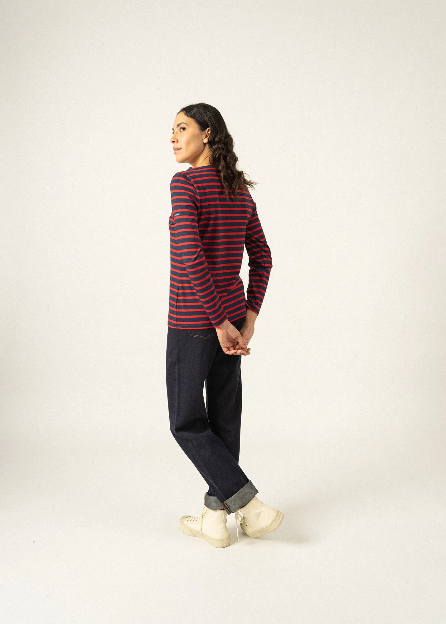 Marinire Minquidame - coupe droite, en coton lger (MARINE/TULIPE)