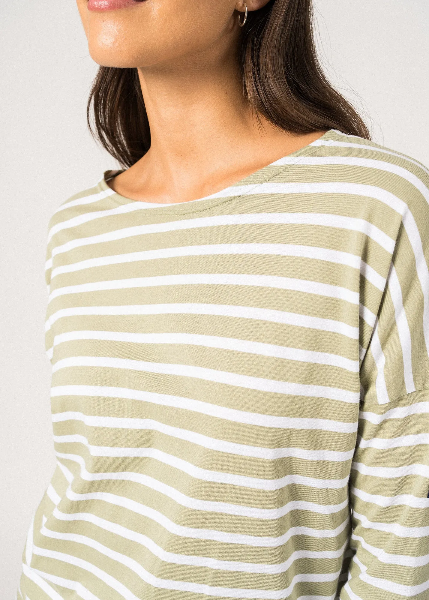 Marinire oversize Minquiers Drop - en coton lger (AMANDIER/NEIGE)