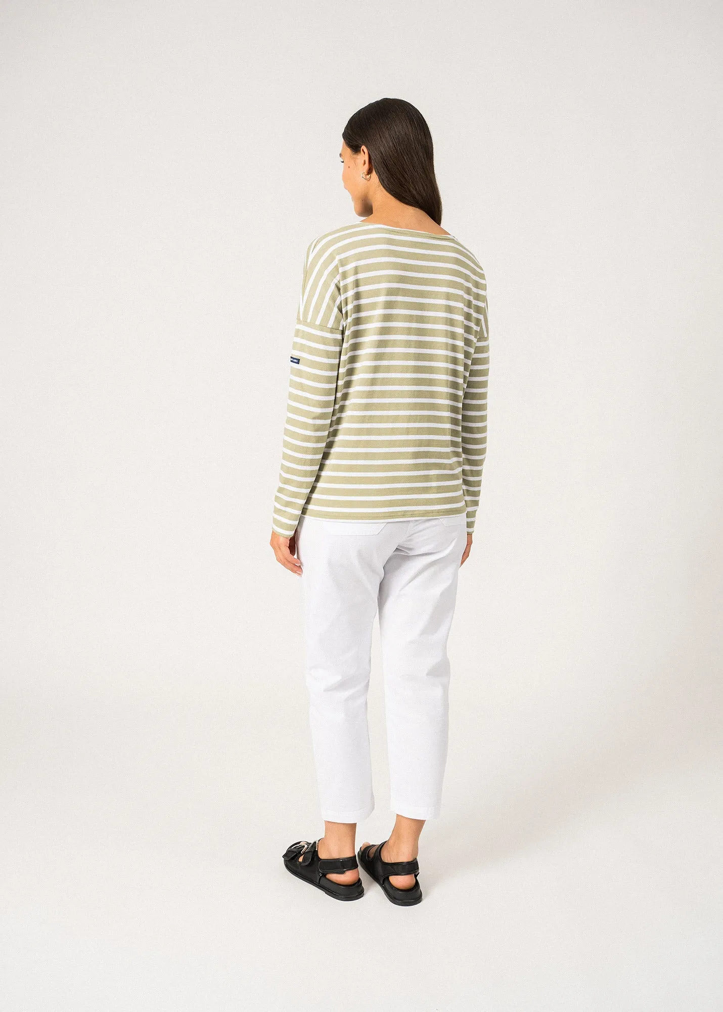 Marinire oversize Minquiers Drop - en coton lger (AMANDIER/NEIGE)
