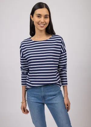 Marinire oversize Minquiers Drop - en coton lger (MARINE/NEIGE)