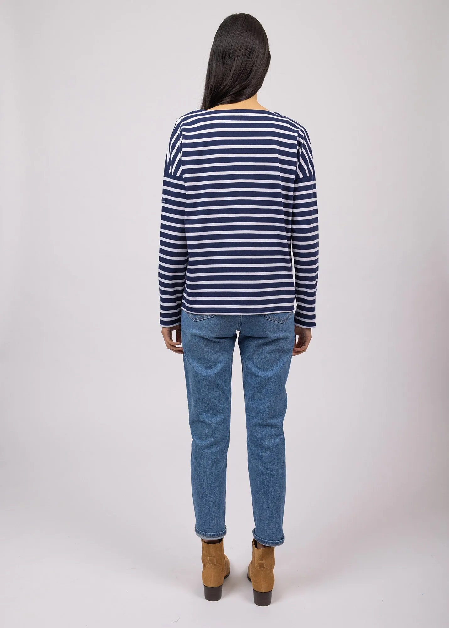 Marinire oversize Minquiers Drop - en coton lger (MARINE/NEIGE)