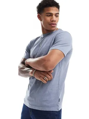 Men's Graphic Embroidered T-Shirt,Light Blue