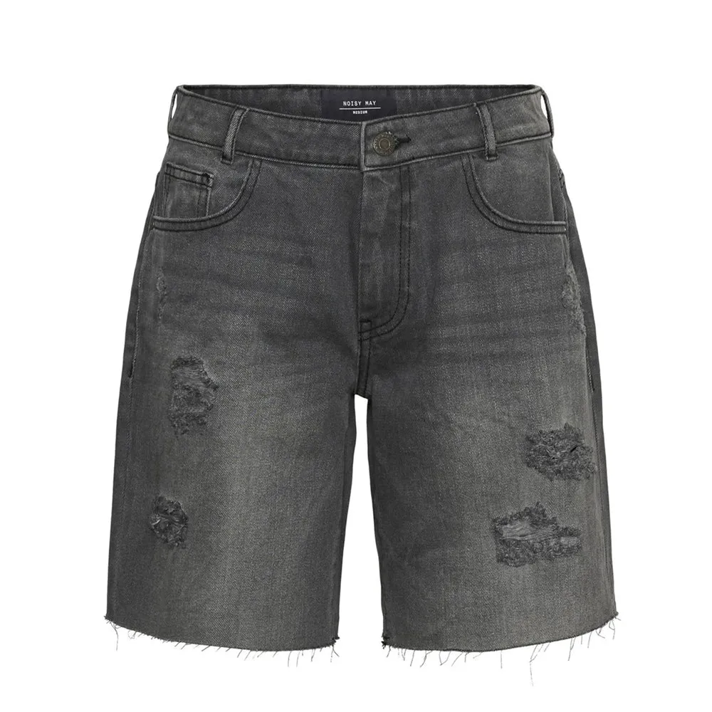 Men's Ripped Denim Short,Dark Grey