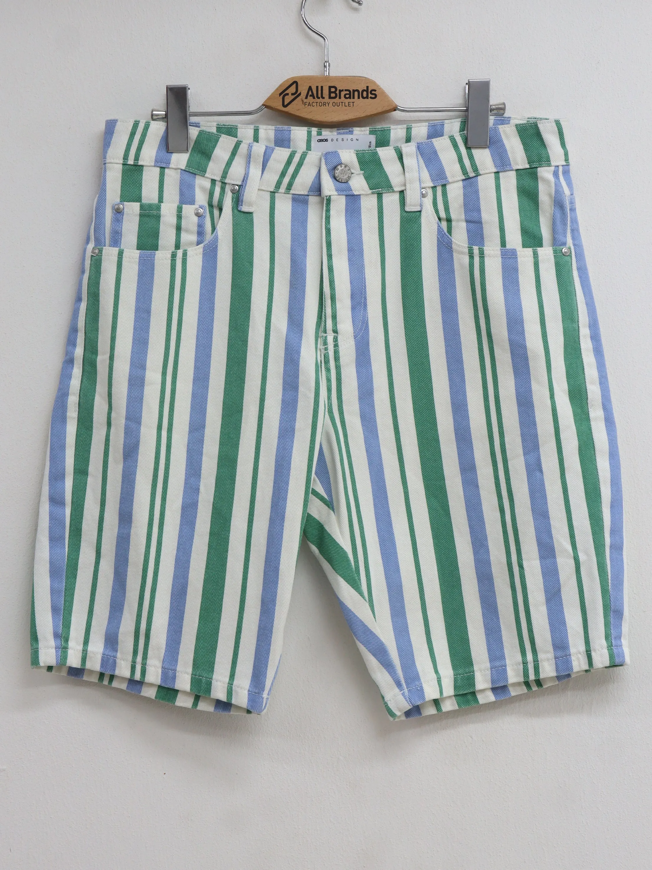 Men's Striped Denim Short,Multi