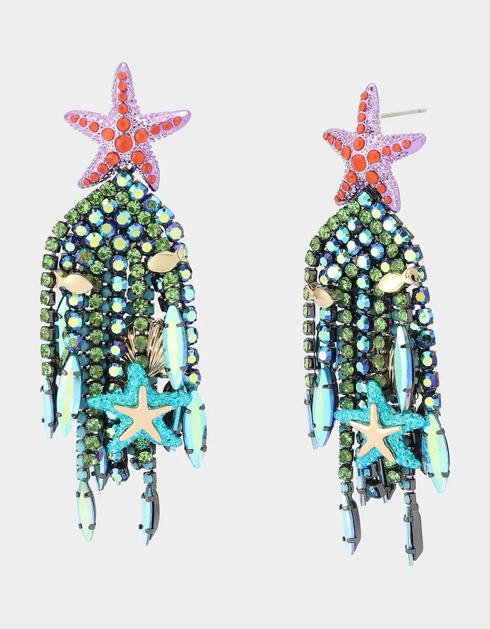 MERMAID JEWELS STARFISH BEAD DROP EARRINGS MULTI Betsey Johnson