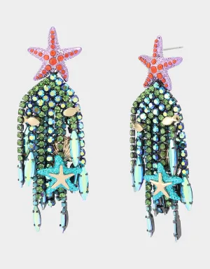 MERMAID JEWELS STARFISH BEAD DROP EARRINGS MULTI Betsey Johnson