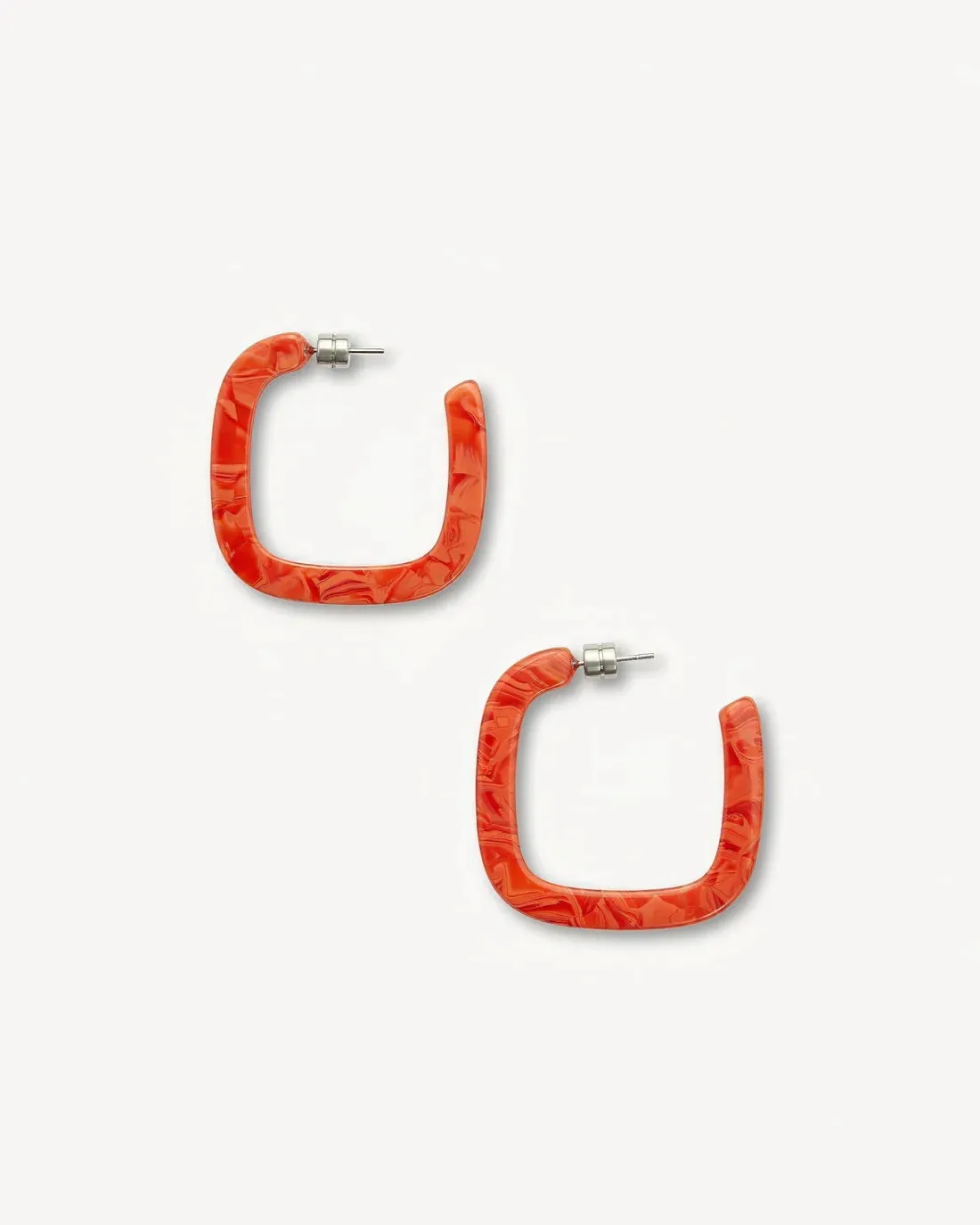 Midi Square Hoops: Poppy
