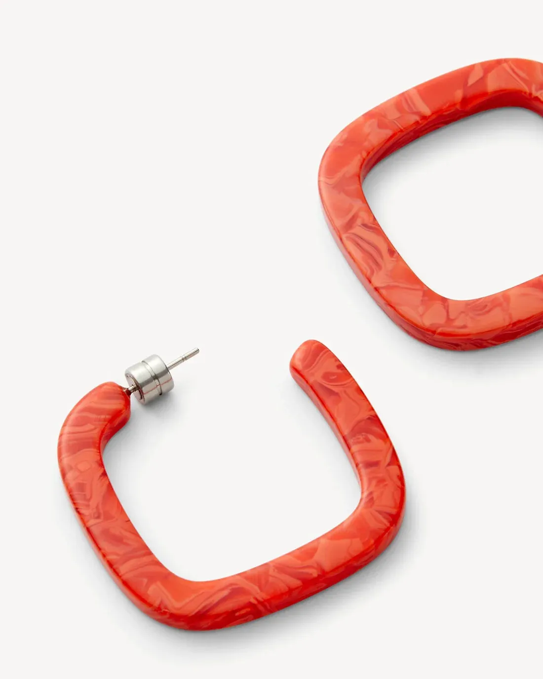 Midi Square Hoops: Poppy