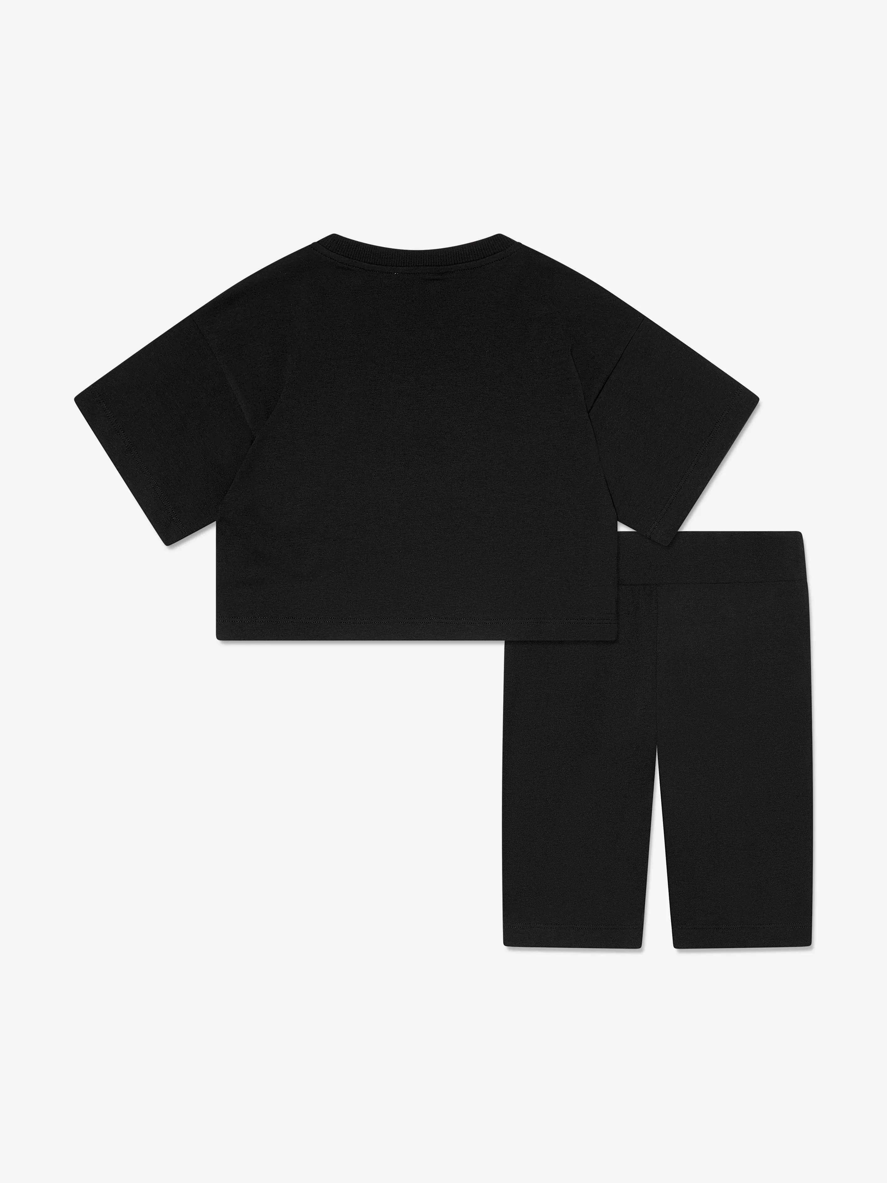 Moschino Girls Teddy Bear Short Set in Black