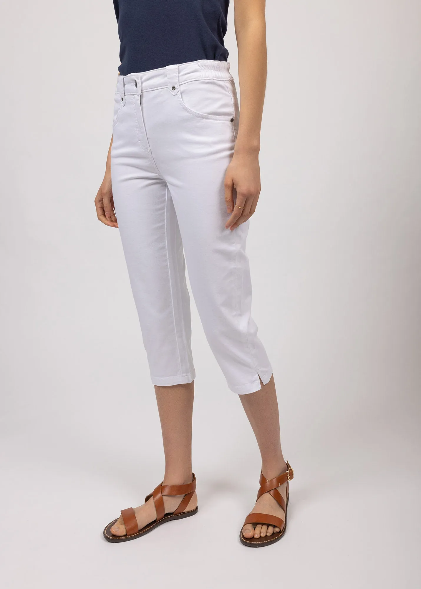 Pantacourt Elodie - en coton (BLANC)
