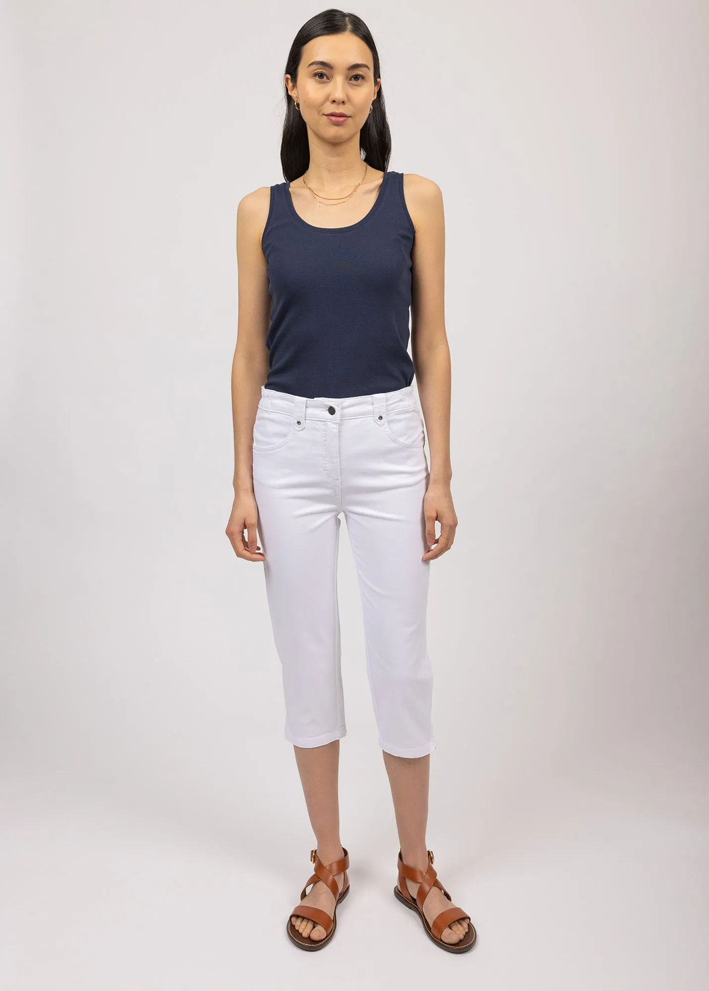 Pantacourt Elodie - en coton (BLANC)