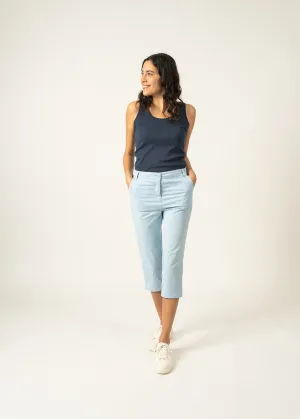Pantacourt Marinette - en twill de coton (CIEL)