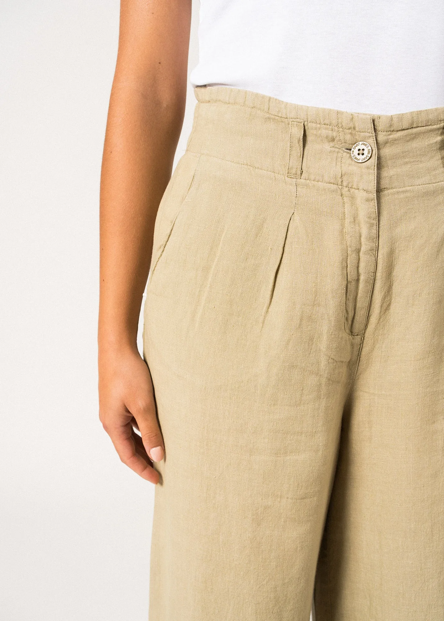 Pantalon large Chlo - en lin (AMANDIER)