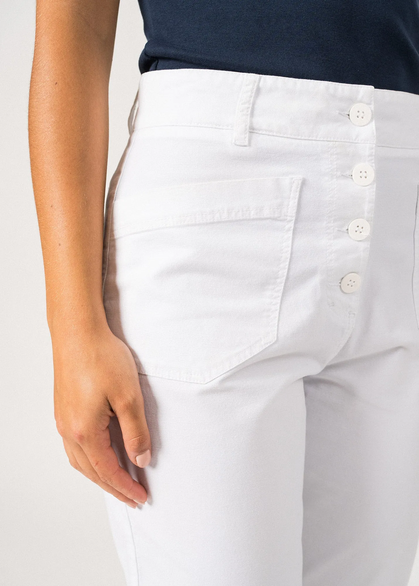 Pantalon mom Salom - en coton (BLANC)