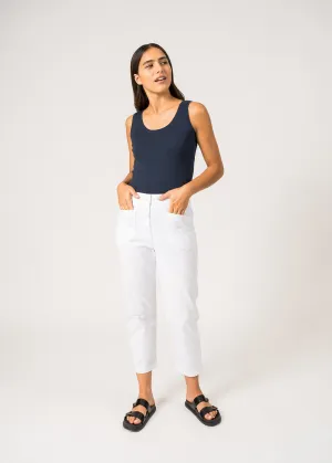 Pantalon mom Salom - en coton (BLANC)
