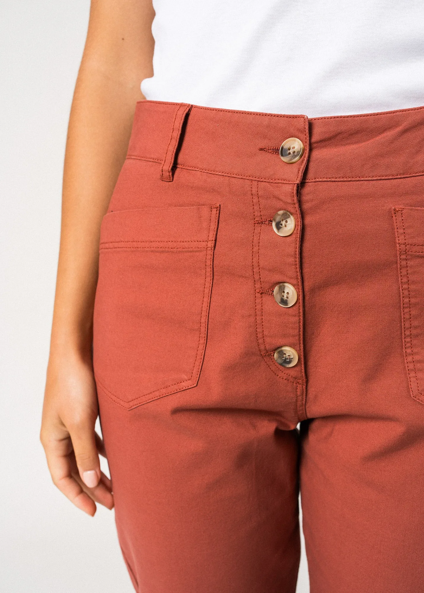 Pantalon mom Salom - en coton (TERRACOTTA)