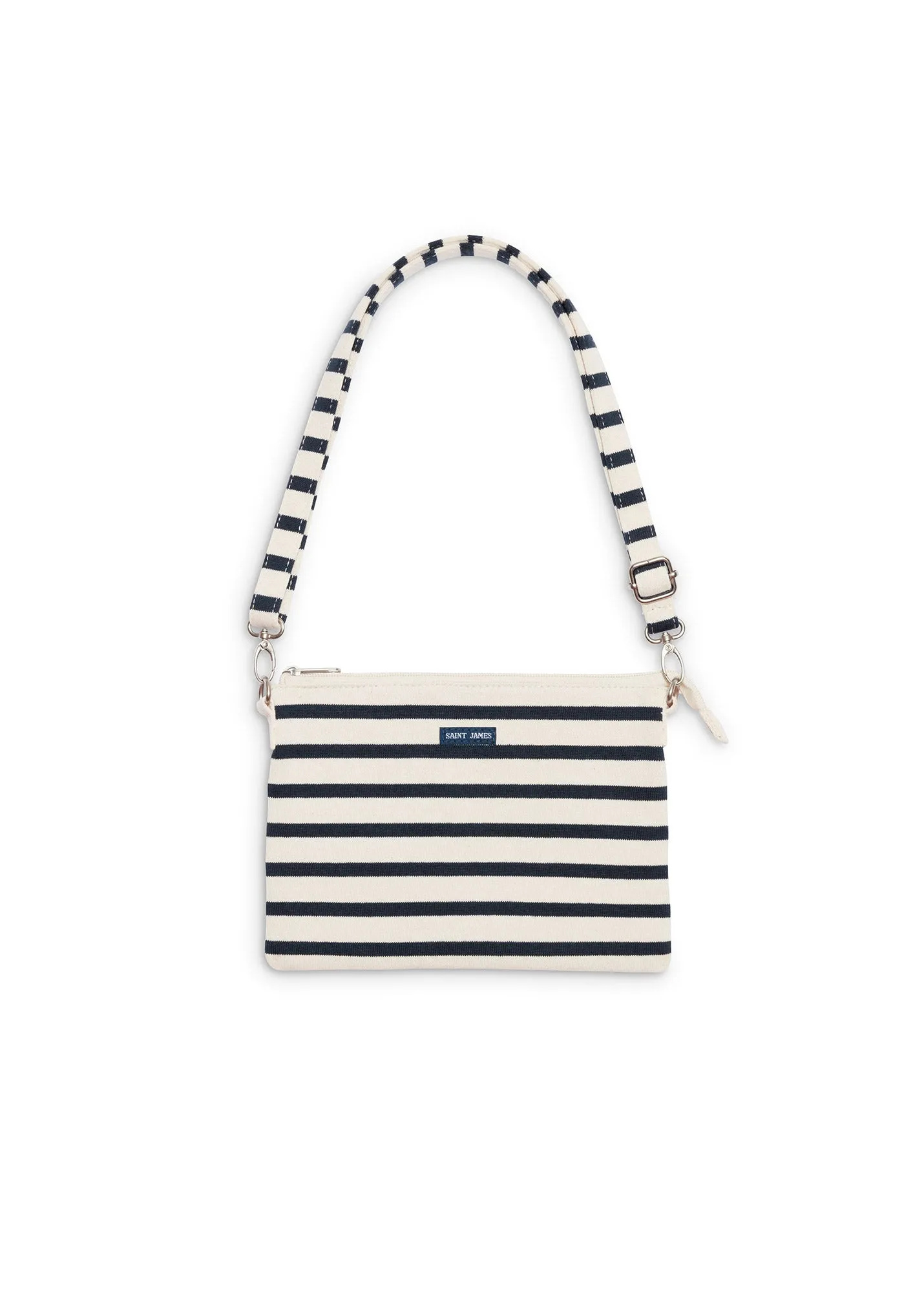 Pochette en coton carde - raye (ECRU/MARINE)