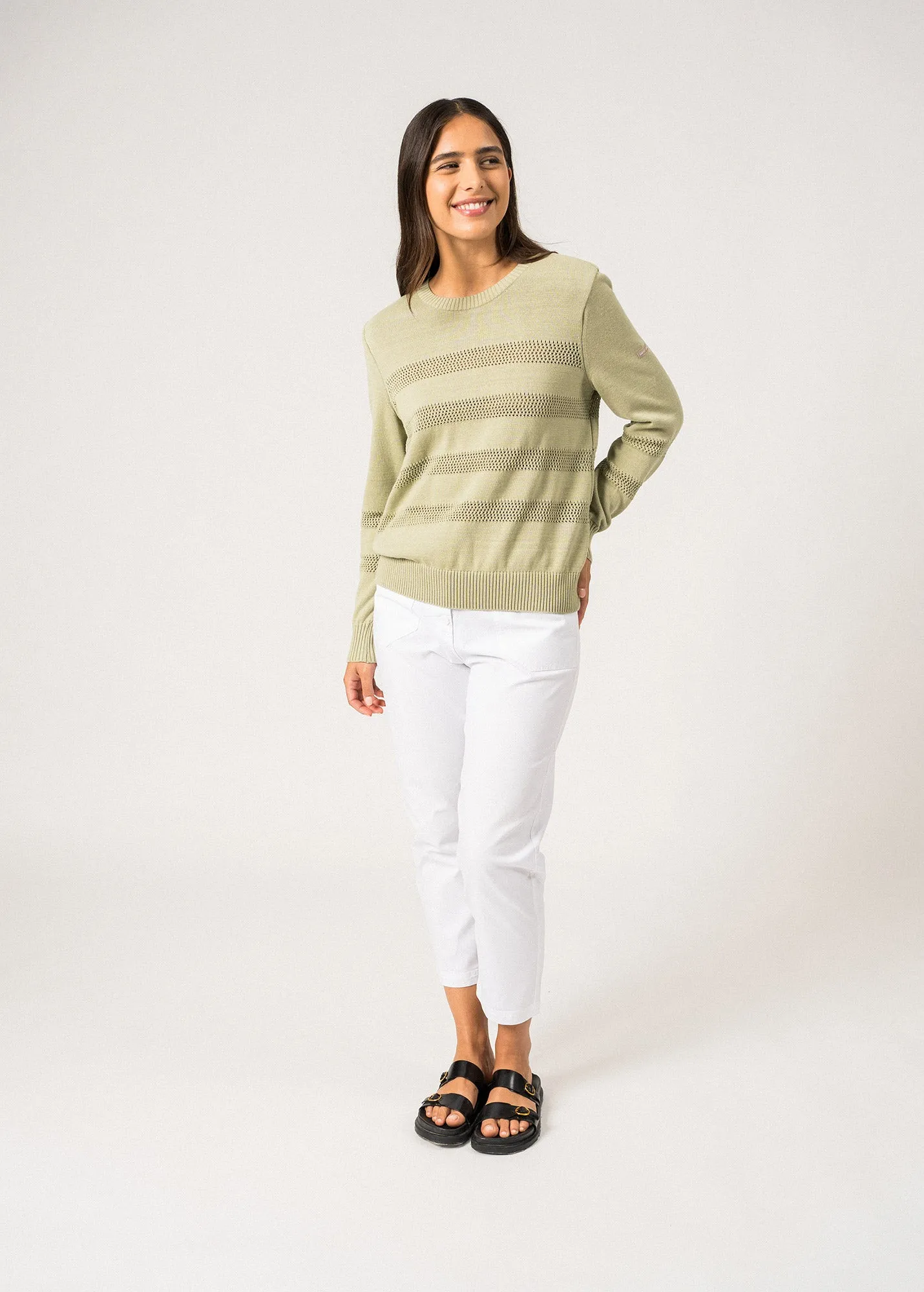 Pull ajour Monaco - en coton (AMANDIER)