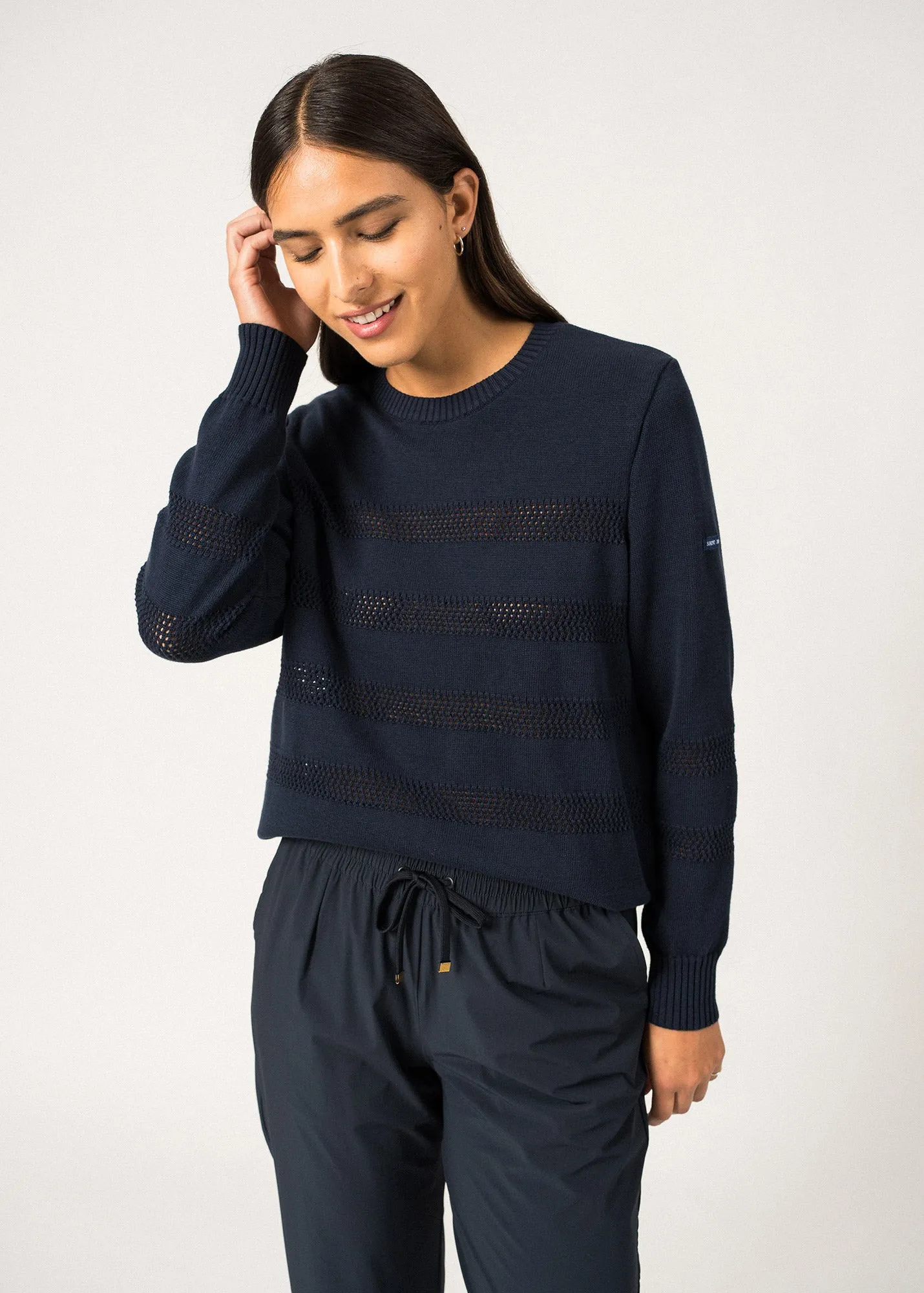 Pull ajour Monaco - en coton (MARINE)