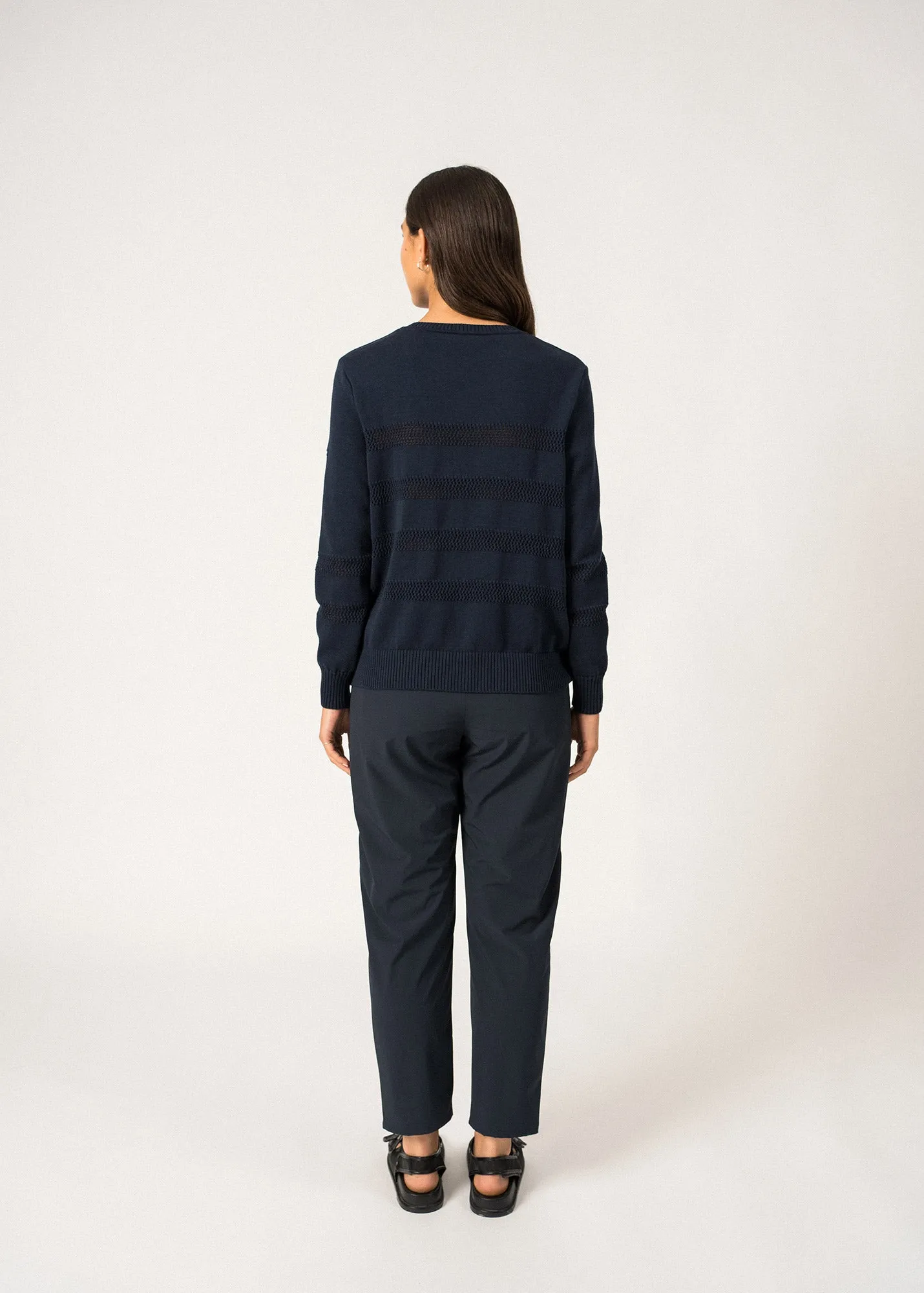 Pull ajour Monaco - en coton (MARINE)